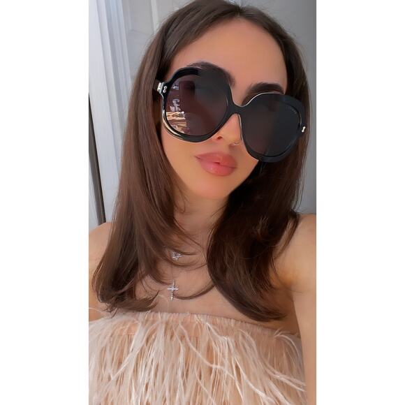 NEW Gucci GG1240S Black Oversized Rounded Sunglasses - Picture 2 of 12